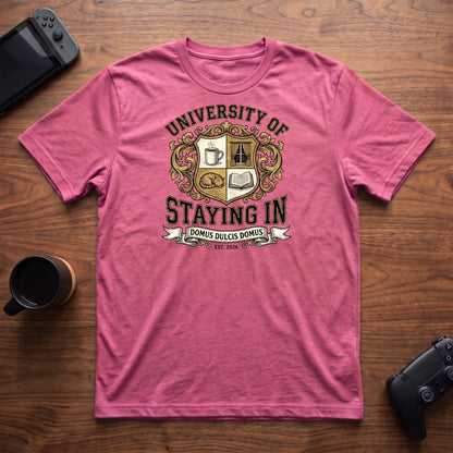 University of Staying In T-Shirt - Heather Berry