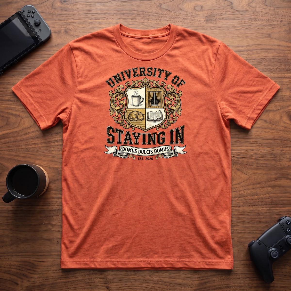 University of Staying In T-Shirt - Heather Orange