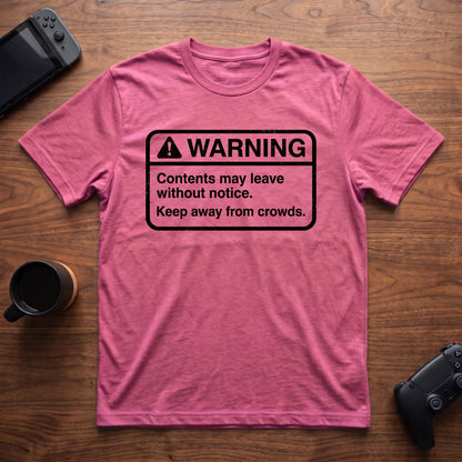 Warning Label T-Shirt - Heather Berry