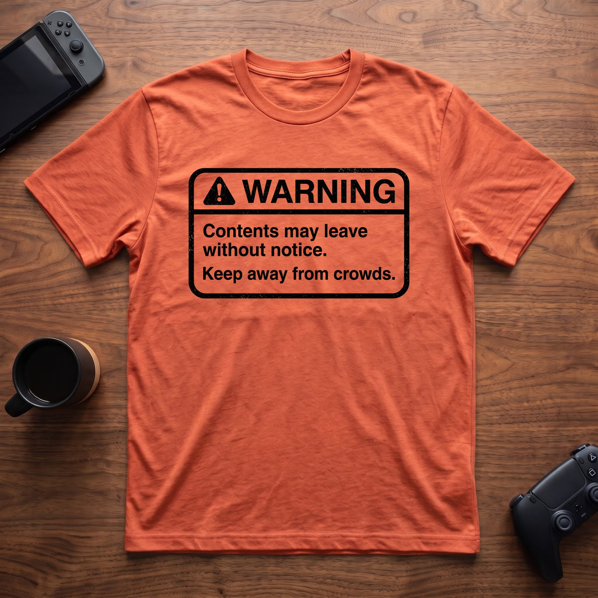 Warning Label T-Shirt - Heather Orange