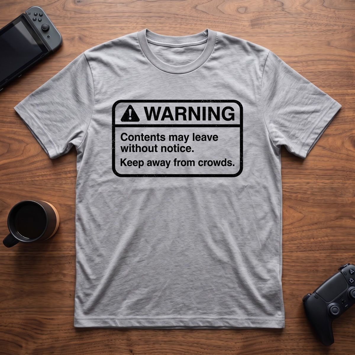 Warning Label T-Shirt - Sport Grey