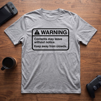 Warning Label T-Shirt - Sport Grey