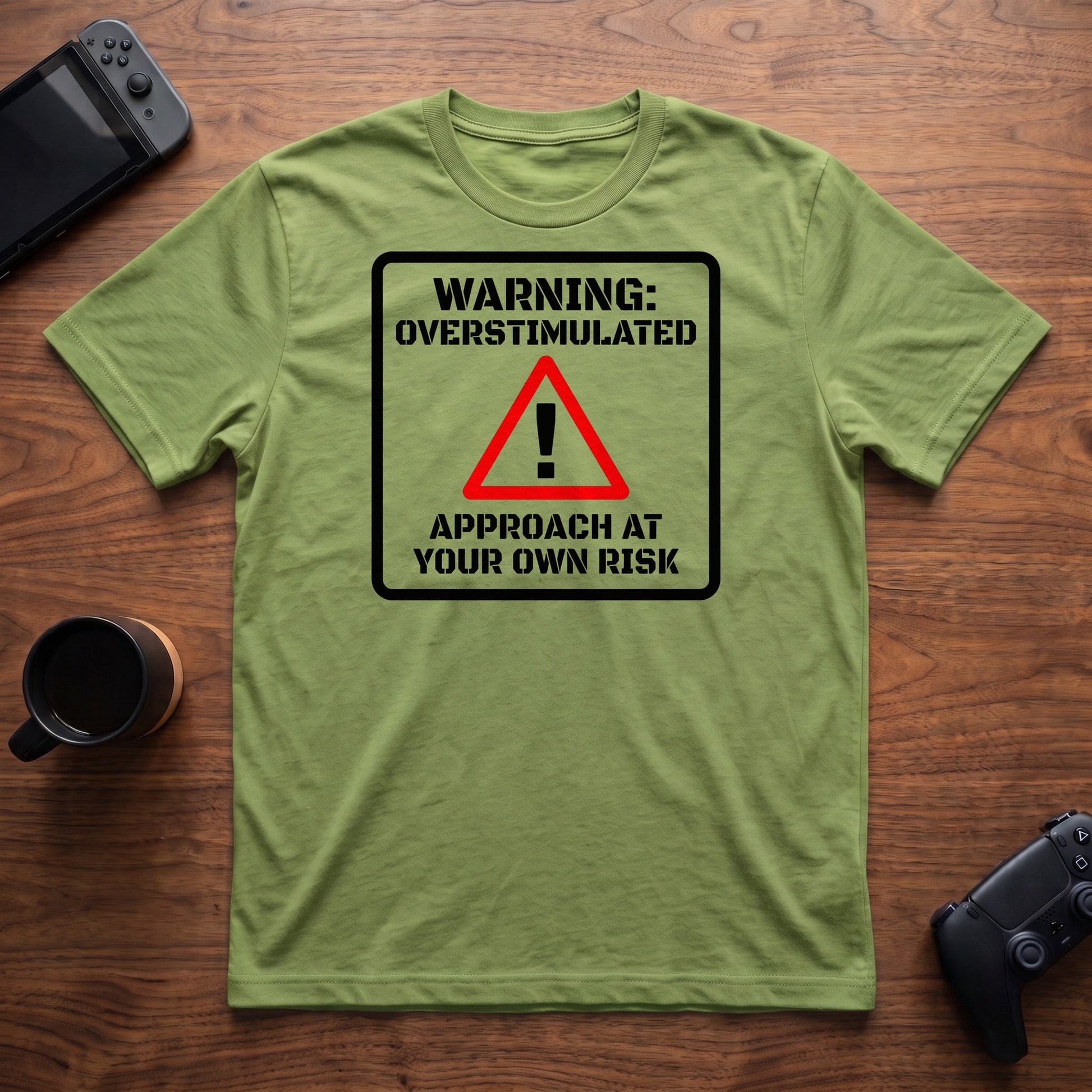 Warning Overstimulated T-Shirt - Lime