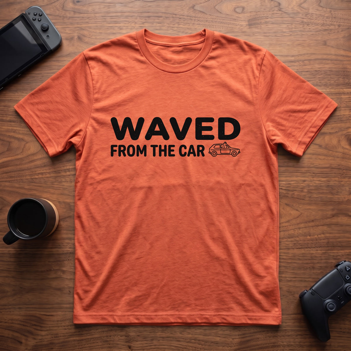 Waved From The Car T-Shirt - Heather Orange
