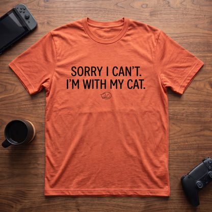 With My Cat T-Shirt - Heather Orange