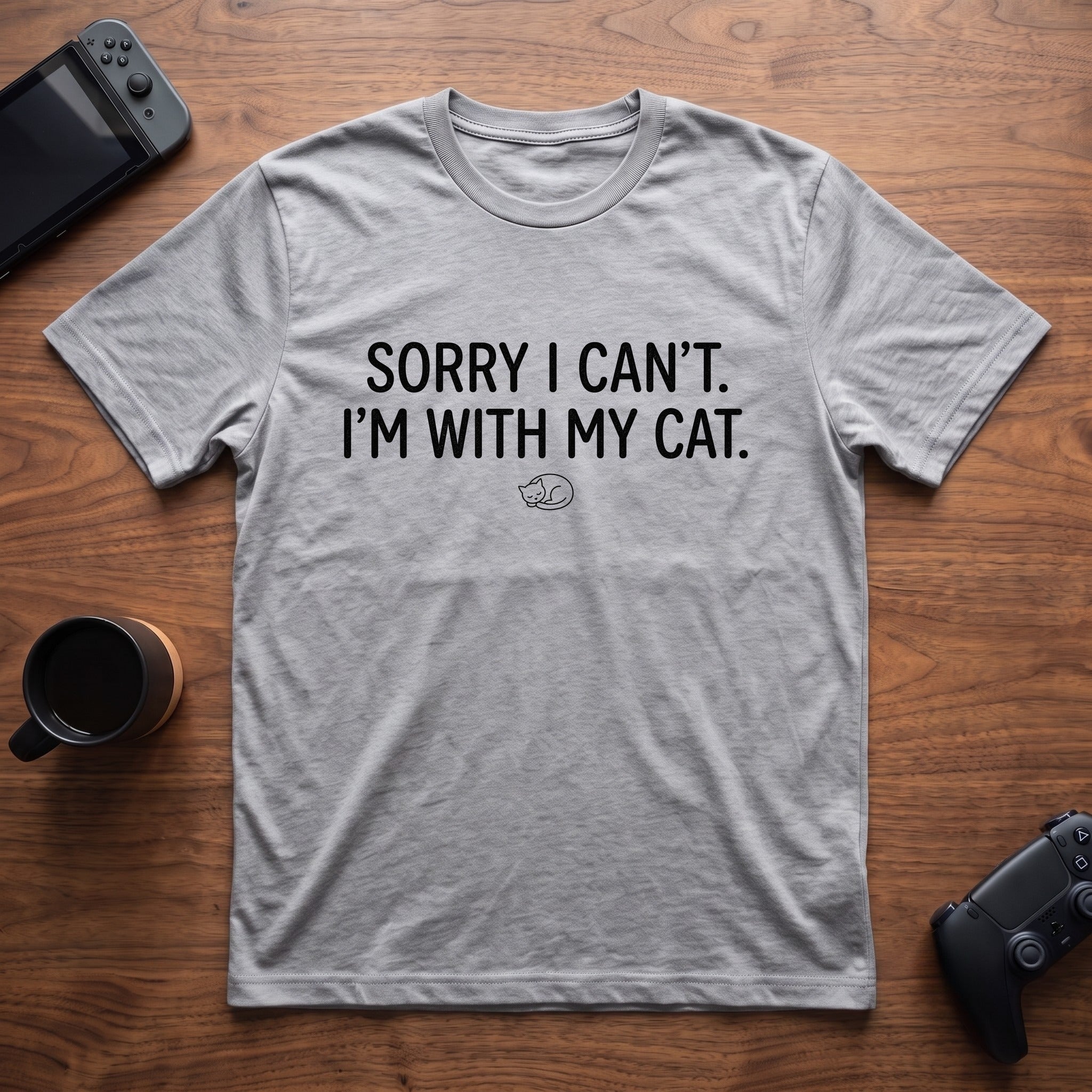 With My Cat T-Shirt - Sport Grey