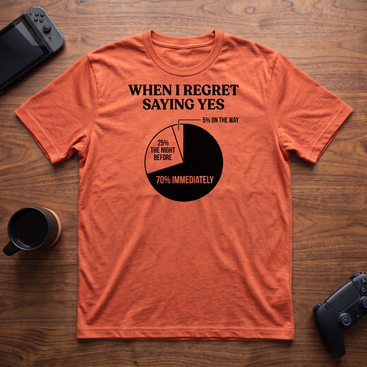 Yes Chart T-Shirt - Heather Orange