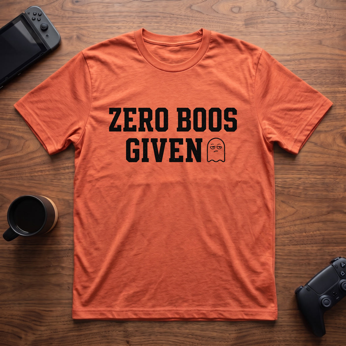 Zero Boos Given T-Shirt - Heather Orange