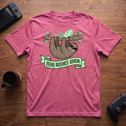 Zero Rushes Given T-Shirt - Heather Berry