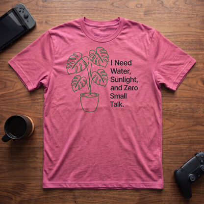 Zero Small Talk T-Shirt - Heather Berry
